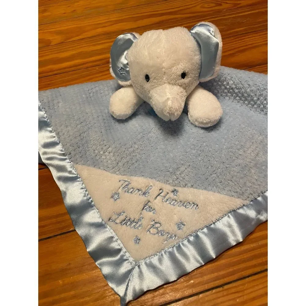Little Me Blue‎ Elephant Rattle Blanket Lovey